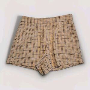 Social House Plaid Shorts Womens Size M Woven Side Zip Front Pockets